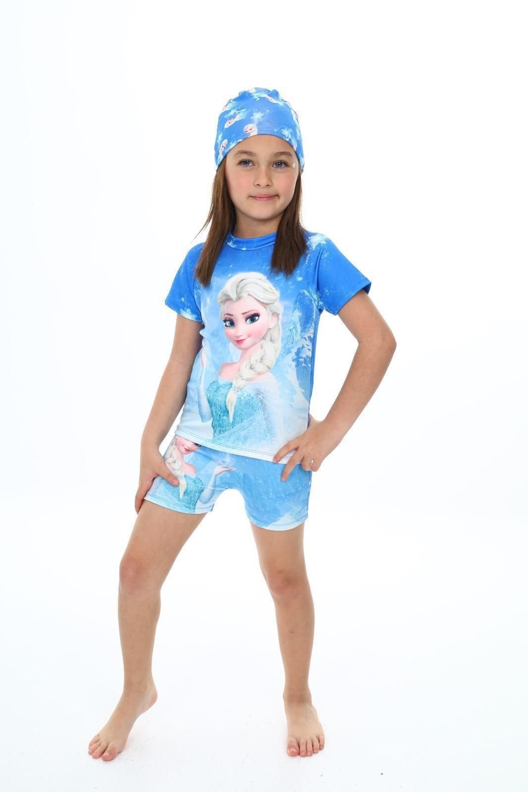 Mavi  Elsa Şort Tişört Mayo Takım