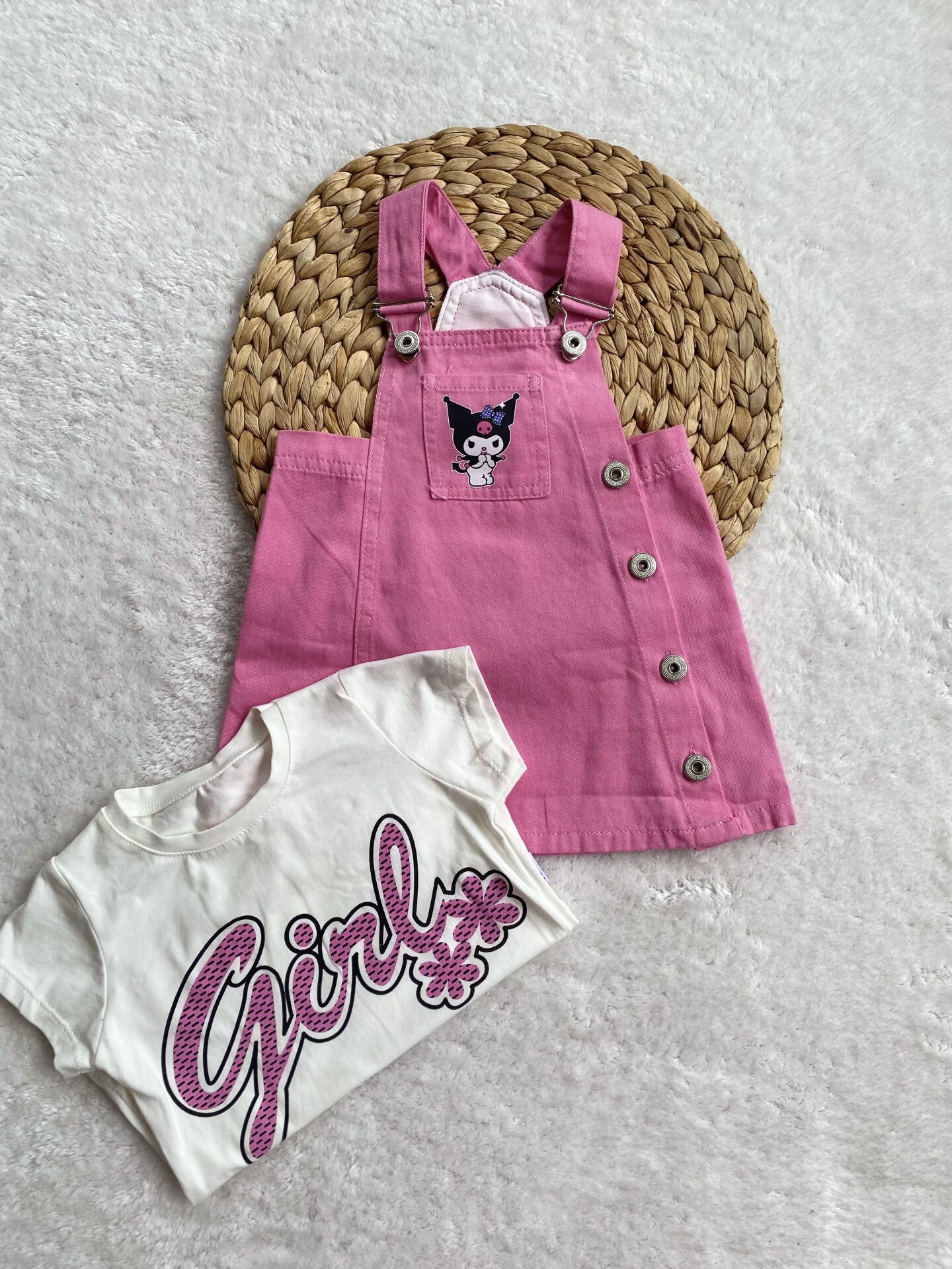 Pembe Kuromi Salopet Badi Takım  (6-E)