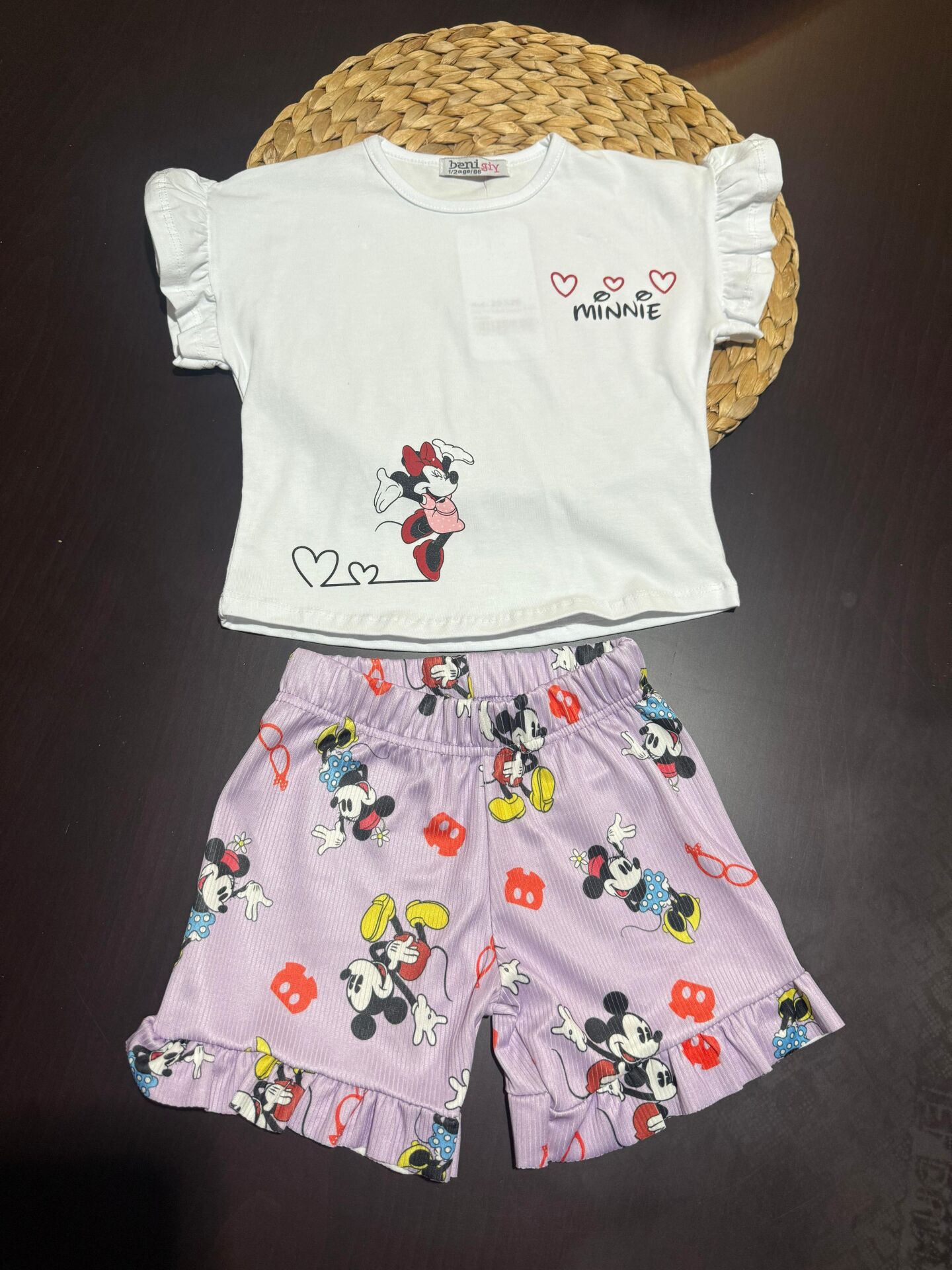 Kız Çocuk Minnie Altı Mor İkili Takım (5-E)