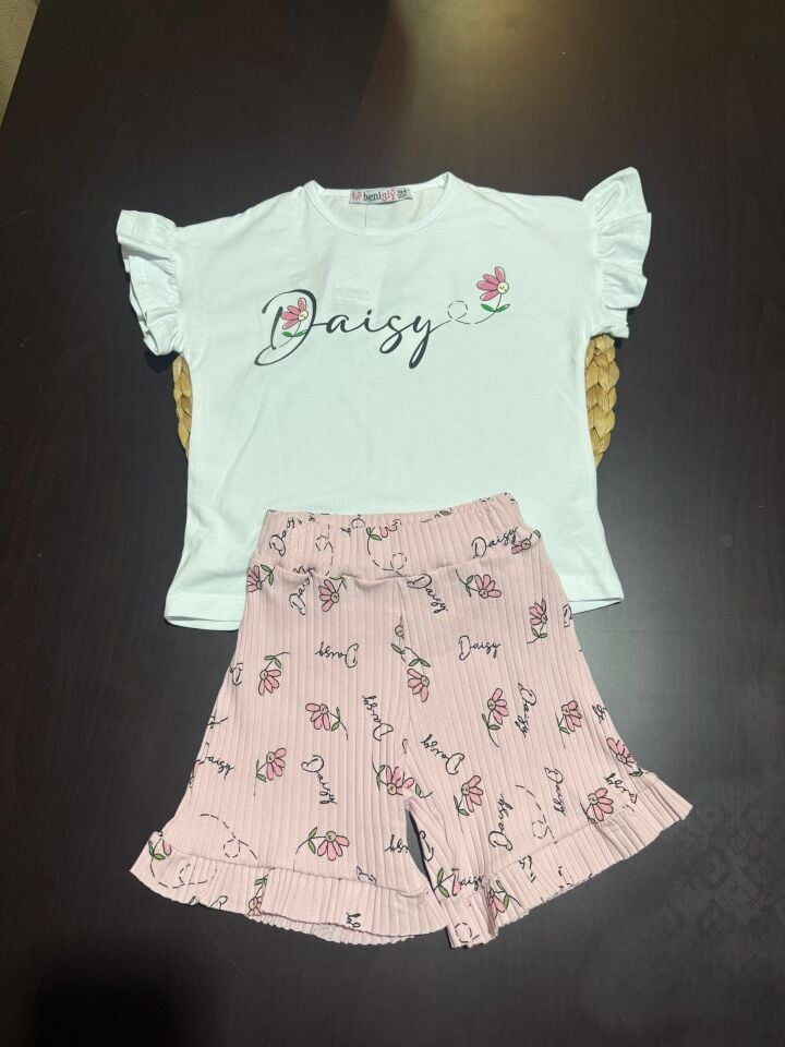 Kız Çocuk Daisy Baskılı İkili Takım (5-E)