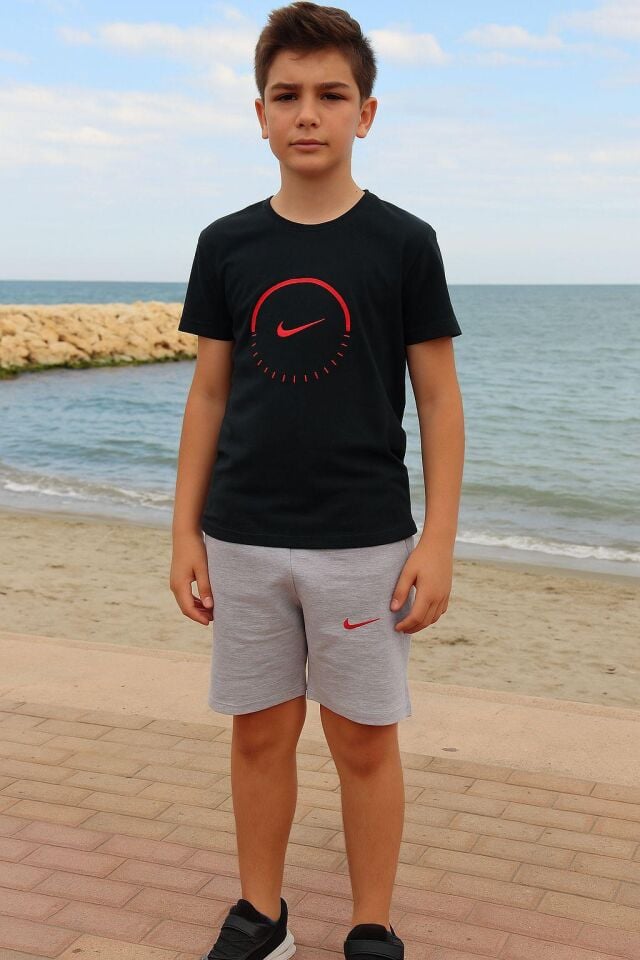 Erkek Çocuk Siyah Gri Nike İkili Takım ( 1-F)