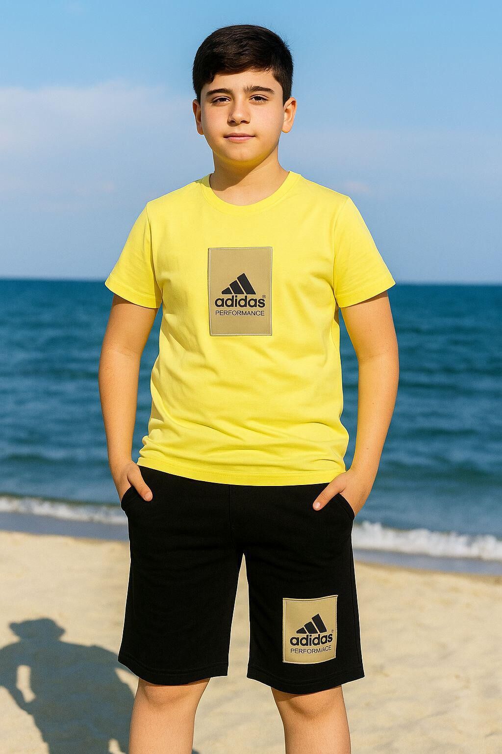 Erkek Çocuk Sarı Adidas İkili Takım
