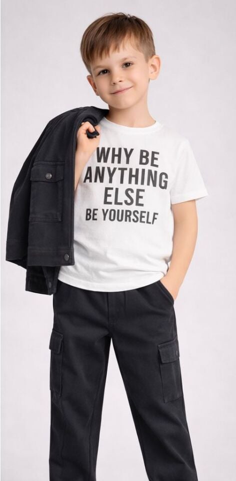 Erkek Çocuk Siyah Üst Çıtçıtlı Gabardin 3 lü Takım