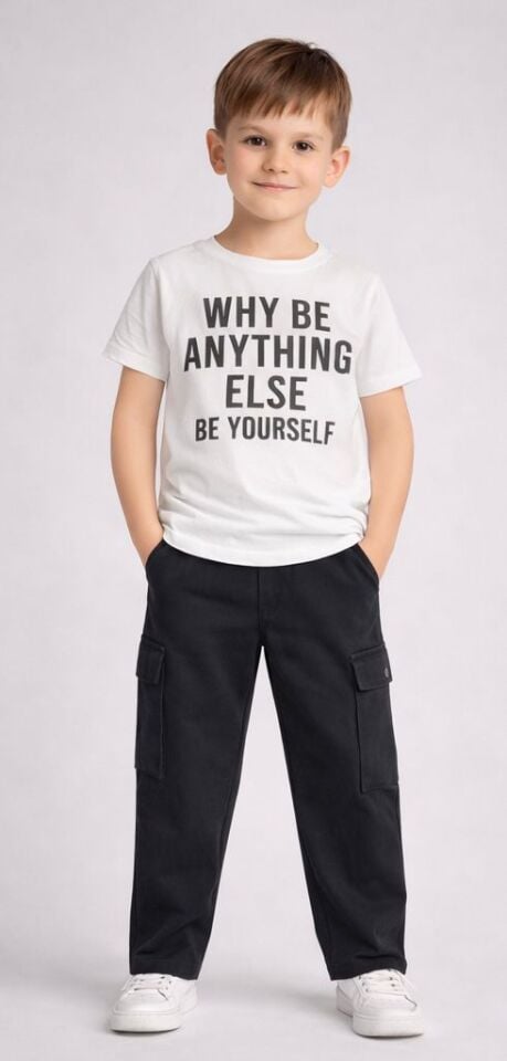 Erkek Çocuk Siyah Üst Çıtçıtlı Gabardin 3 lü Takım