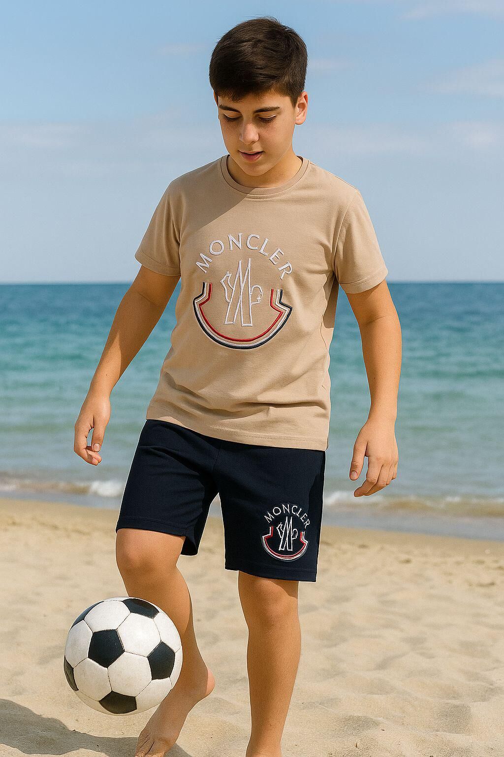 Erkek Çocuk Krem Rengi Moncler İkili Takım  (1-G) 14